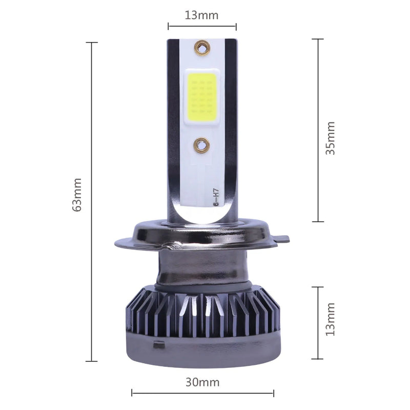 2Pcs LED H4 H7 Farol de carro H1 Lâmpada LED H8 H11 9005 HB3 9006 HB4 9004 HB1 H3 HB5 H13 Luzes Led 20000LM Turbo lâmpada 12V - SHAMYS ONLINE SHOPPING