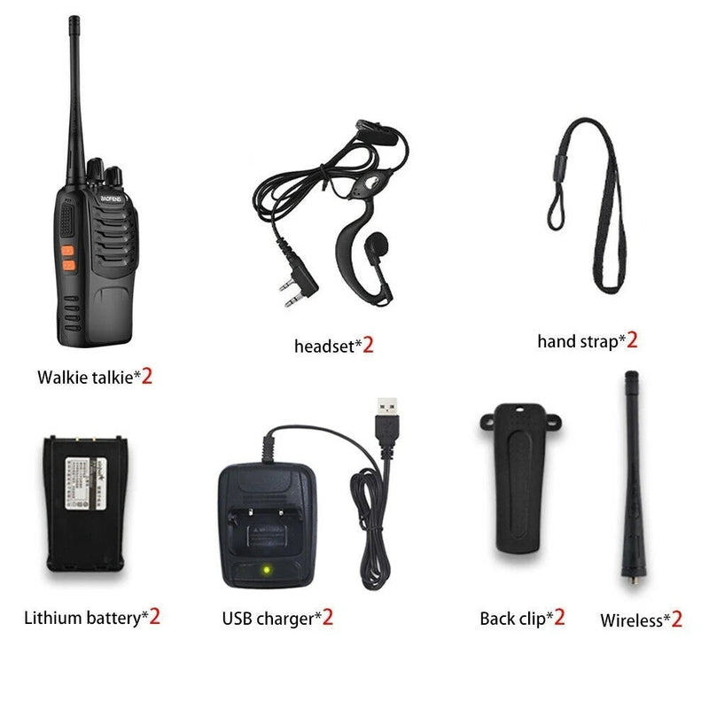 2PCS/1PCS 5KM Alcance Sem Fio Walkie - Talkie UHF 400 - 470MHz 5W Rádio Amador Bidirecional Portátil - SHAMYS ONLINE SHOPPING