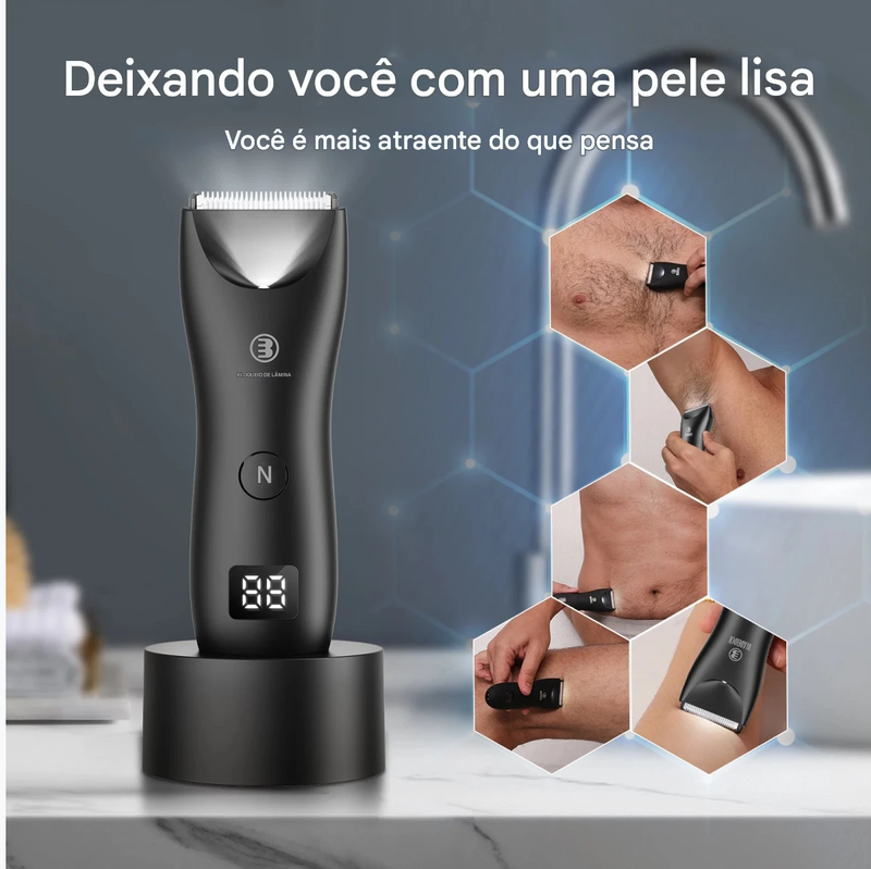 Aparador profissional de pelos corporais BLADELOCK™  Extra Seguro, com lâmina de cerâmica virilha para homens e mulheres.