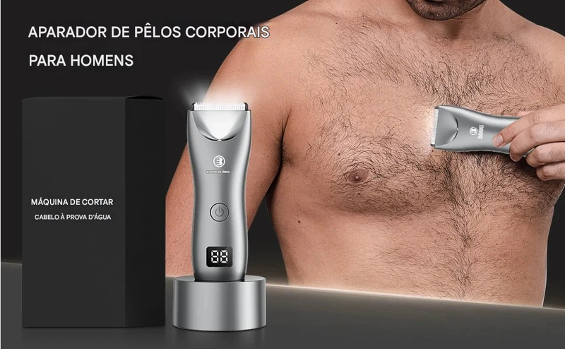 Aparador profissional de pelos corporais BLADELOCK™  Extra Seguro, com lâmina de cerâmica virilha para homens e mulheres.