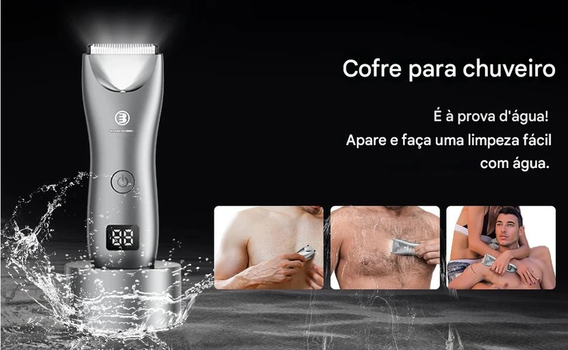 Aparador profissional de pelos corporais BLADELOCK™  Extra Seguro, com lâmina de cerâmica virilha para homens e mulheres.