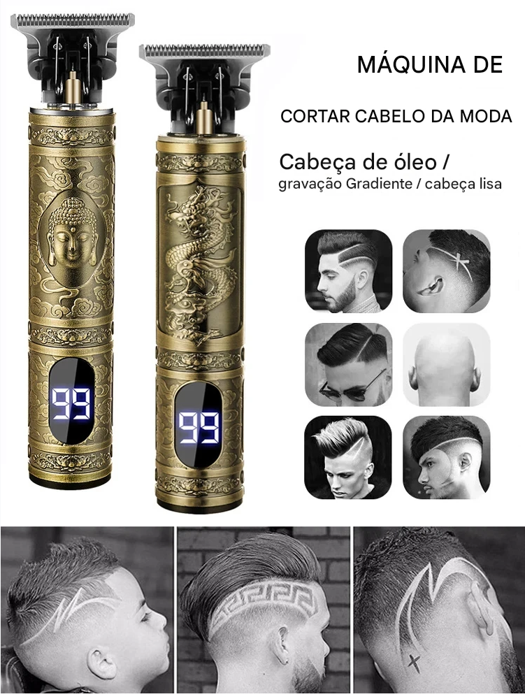 Máquina de cortar cabelo profissional para homens T9 elétrica recarregável