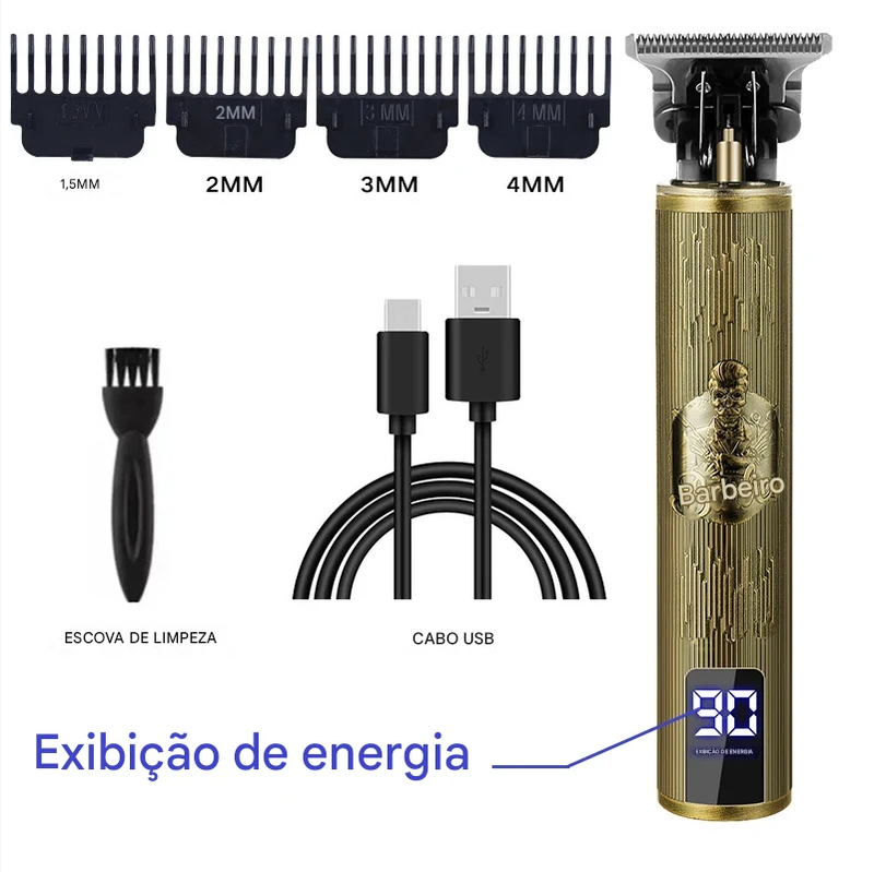 Máquina de cortar cabelo profissional para homens T9 elétrica recarregável