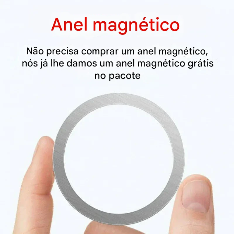 Power Bank magnético para carregamento rápido Power Bank sem fio com suporte para cabo