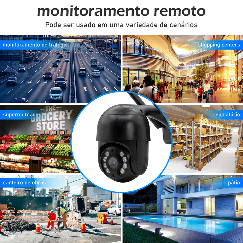 Câmera IP Externa Wi-fi Rotativa, fácil de utilizar, rotação 360º, longo alcance.