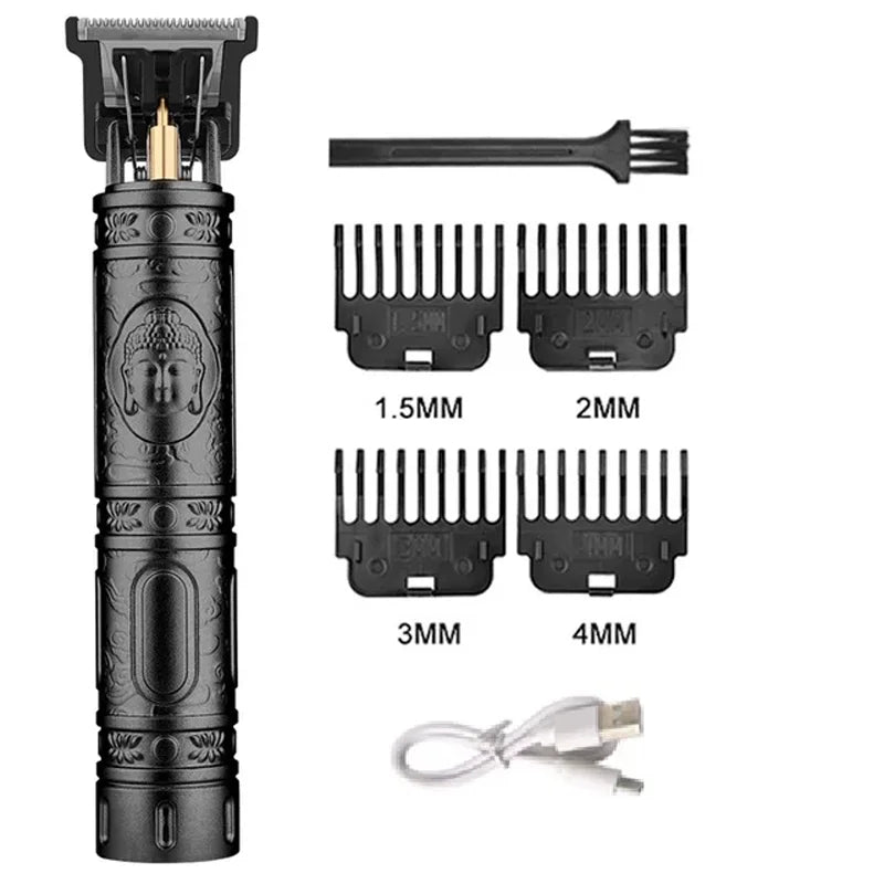 Máquina de cortar cabelo profissional para homens T9 elétrica recarregável