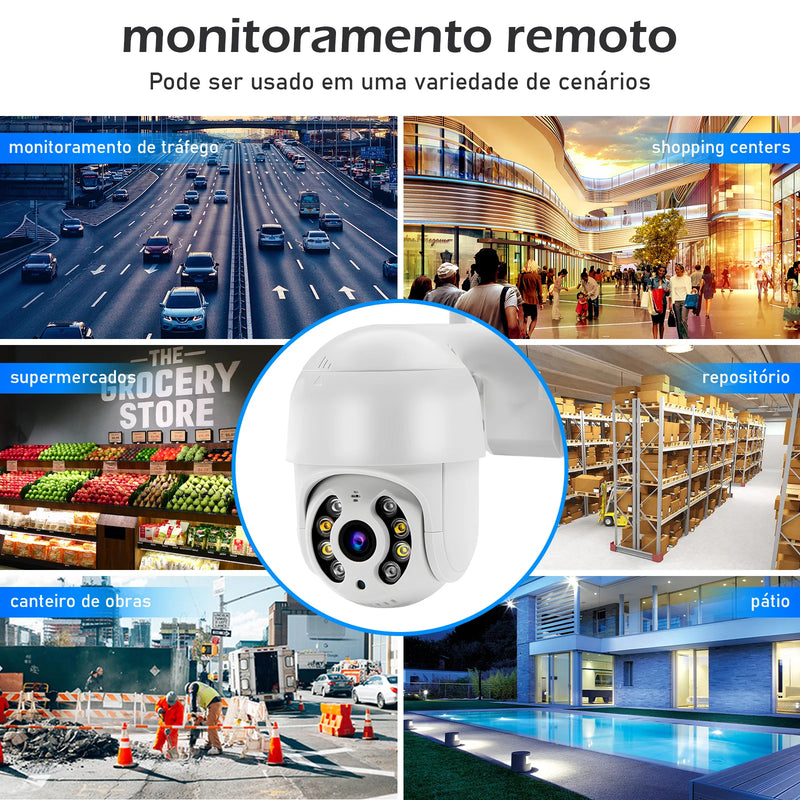 Câmera IP Externa Wi-fi Rotativa, fácil de utilizar, rotação 360º, longo alcance.