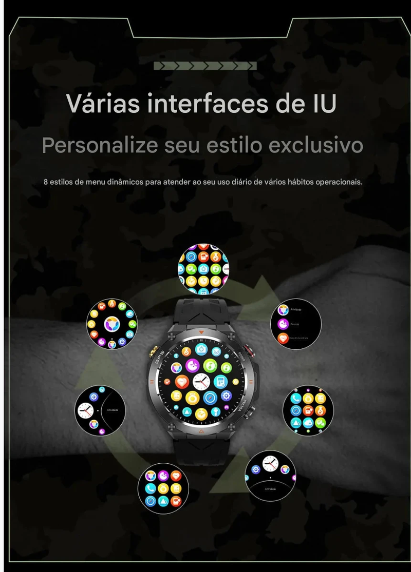 Novo HUAWEI GPS SmartWatch HD 412*412 Tela AMOLED Frequência cardíaca Bluetooth Chamada IP68 À prova d'água Pulseira inteligente
