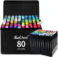 Conjunto de canetas marcadoras coloridas oleosas com ponta dupla, tinta artística, pincel de manga para meninas, crianças, escritório, escola, material de papelaria
