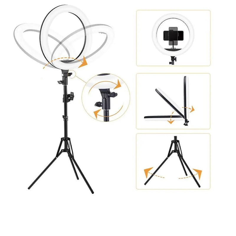 Anel de luz tipo anel de luz de 26 cm e tripé de 2 metros - SHAMYS ONLINE SHOPPING