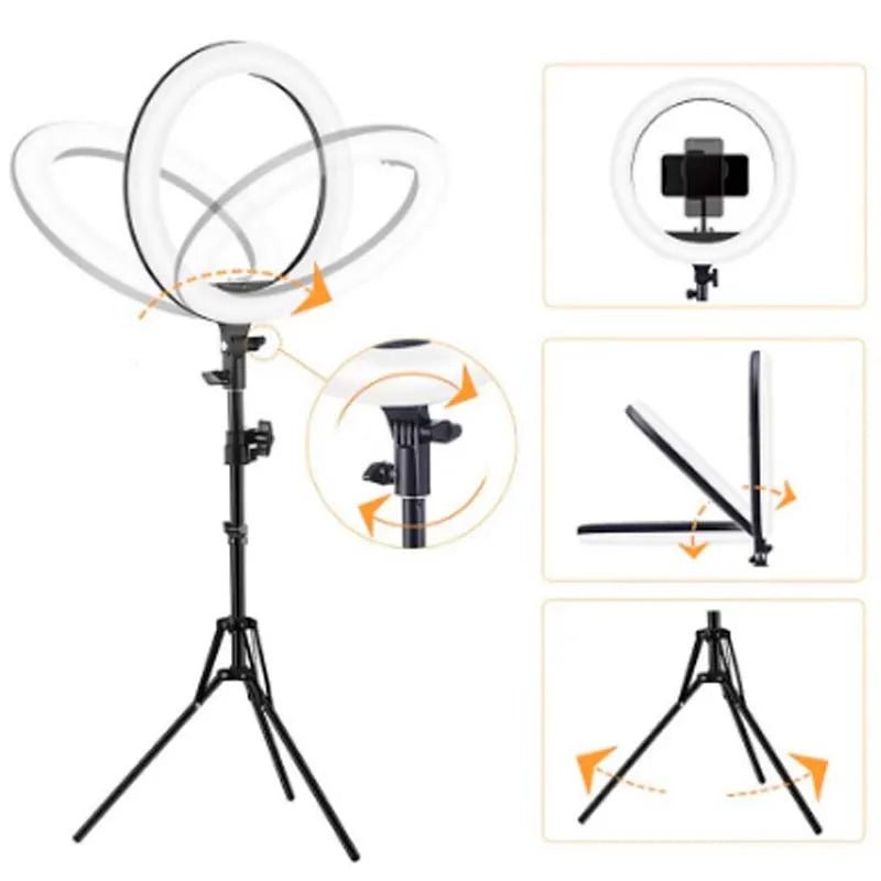 Anel de luz tipo anel de luz de 26 cm e tripé de 2 metros - SHAMYS ONLINE SHOPPING