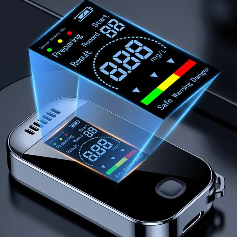 Bafômetro Profissional Com Display LCD USB Recarregável - SHAMYS ONLINE SHOPPING