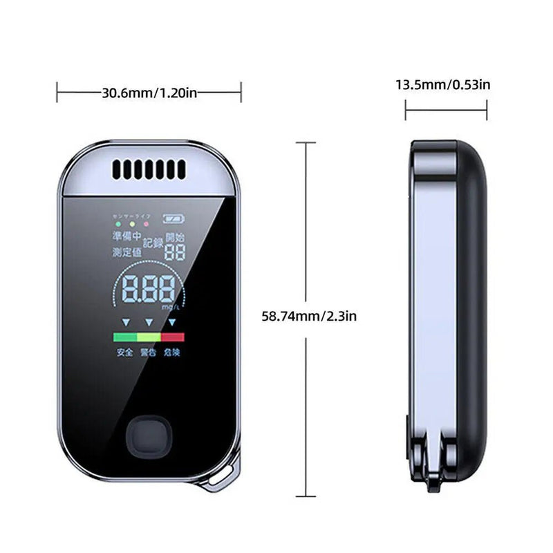 Bafômetro Profissional Com Display LCD USB Recarregável - SHAMYS ONLINE SHOPPING
