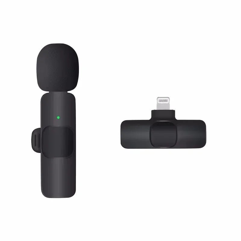 Basix 2.4G Microfone de lapela sem fio portátil para gravação de áudio e vídeo Mini microfone para iPhone Androide - SHAMYS ONLINE SHOPPING