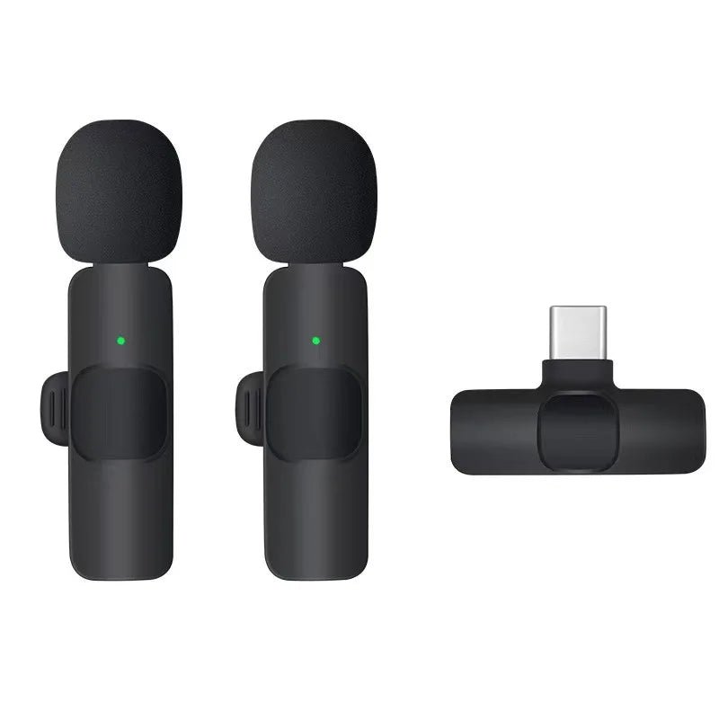 Basix 2.4G Microfone de lapela sem fio portátil para gravação de áudio e vídeo Mini microfone para iPhone Androide - SHAMYS ONLINE SHOPPING
