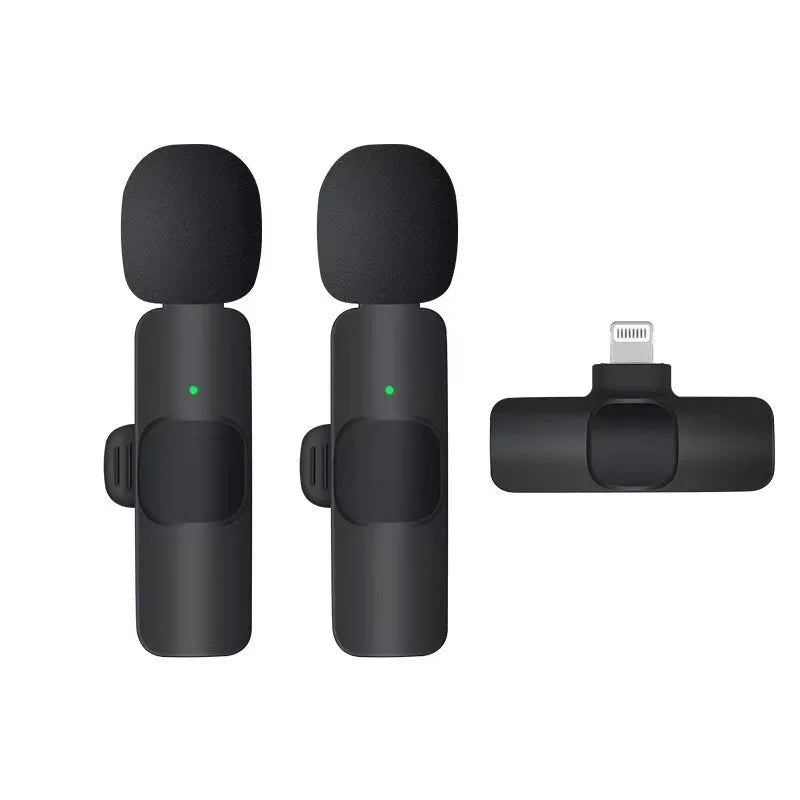 Basix 2.4G Microfone de lapela sem fio portátil para gravação de áudio e vídeo Mini microfone para iPhone Androide - SHAMYS ONLINE SHOPPING