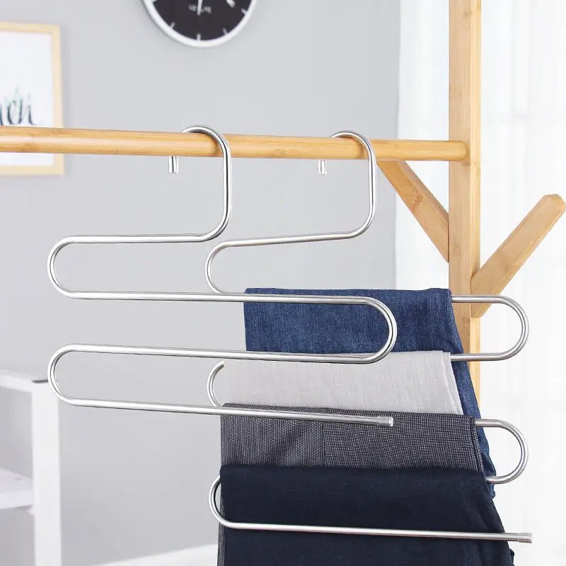 Cabides multifuncionais de 5 camadas, antiderrapantes para calças, para roupas com múltiplas funções - SHAMYS ONLINE SHOPPING