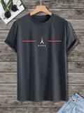 Camiseta masculina 100% algodão confortável, estampa de letras, slim fit, casual, esportiva - SHAMYS ONLINE SHOPPING