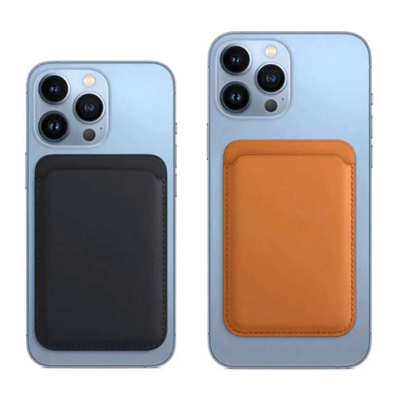 Capa de couro com suporte magnético para cartão Apple Magsafe original para iPhone 15 14 13 Pro Max Plus - SHAMYS ONLINE SHOPPING