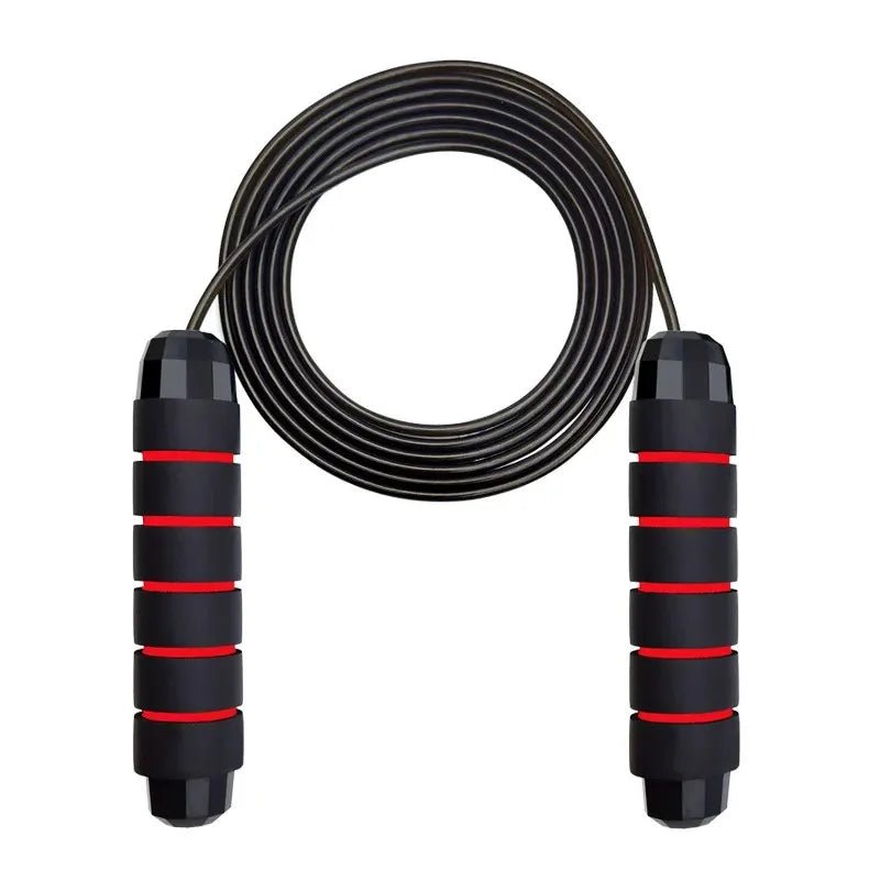 Com rolamentos de esferas, corda de pular de fio de velocidade ajustável sem emaranhados, com alças de espuma para exercícios em casa - SHAMYS ONLINE SHOPPING
