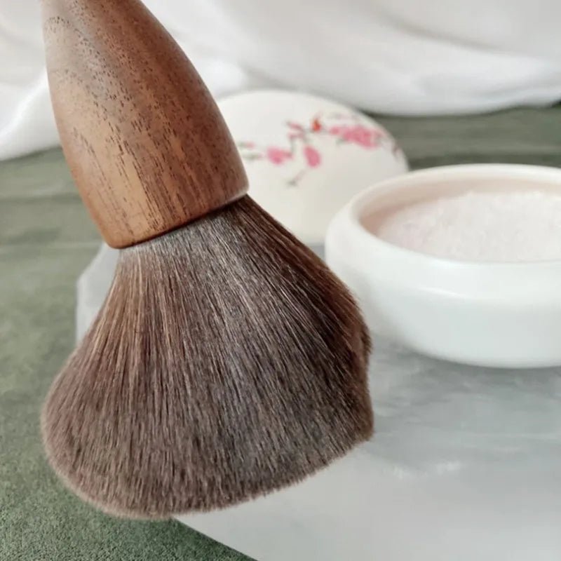 Conjunto de pincéis de maquiagem de nogueira preta, pó cosmético, blush, base, sombra para os olhos, pincel de maquiagem profissional de beleza - SHAMYS ONLINE SHOPPING