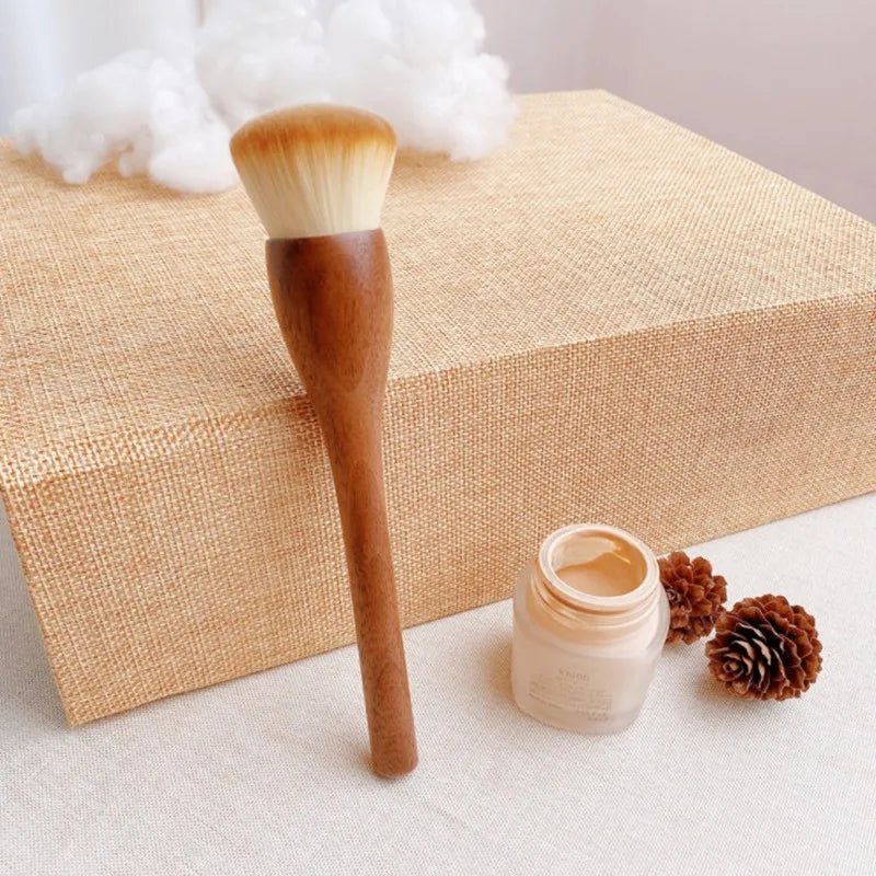 Conjunto de pincéis de maquiagem de nogueira preta, pó cosmético, blush, base, sombra para os olhos, pincel de maquiagem profissional de beleza - SHAMYS ONLINE SHOPPING