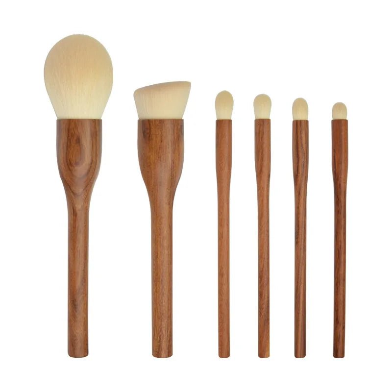 Conjunto de pincéis de maquiagem de nogueira preta, pó cosmético, blush, base, sombra para os olhos, pincel de maquiagem profissional de beleza - SHAMYS ONLINE SHOPPING