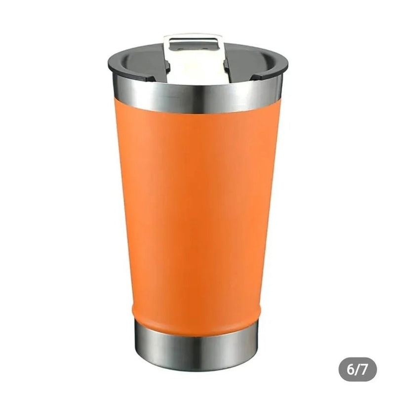 Copo Térmico 473ml Com Tampa Abridor Inox - SHAMYS ONLINE SHOPPING