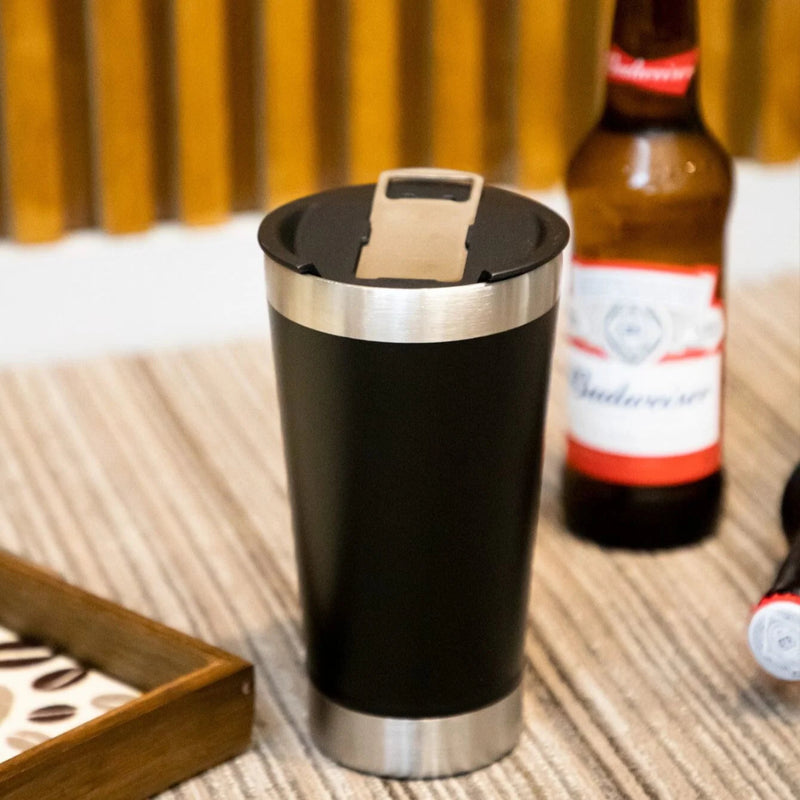 Copo Térmico 473ml Com Tampa Abridor Inox - SHAMYS ONLINE SHOPPING