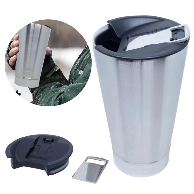 Copo Térmico 473ml Com Tampa Abridor Inox - SHAMYS ONLINE SHOPPING