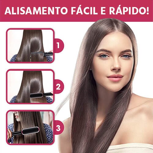 Escova Alisadora de Cabelos Bivolt 5 em 1 - SHAMYS ONLINE SHOPPING