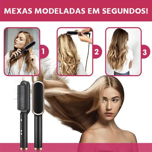 Escova Alisadora de Cabelos Bivolt 5 em 1 - SHAMYS ONLINE SHOPPING