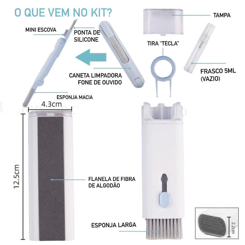 Escova de Limpeza para Teclado e Celular - CleanPro 7 em 1 - SHAMYS ONLINE SHOPPING