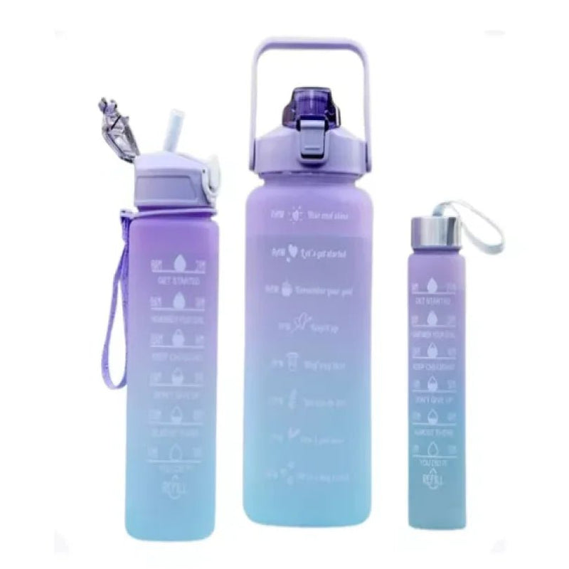 Garrafa De Água Squeeze Kit 3 peças - SHAMYS ONLINE SHOPPING