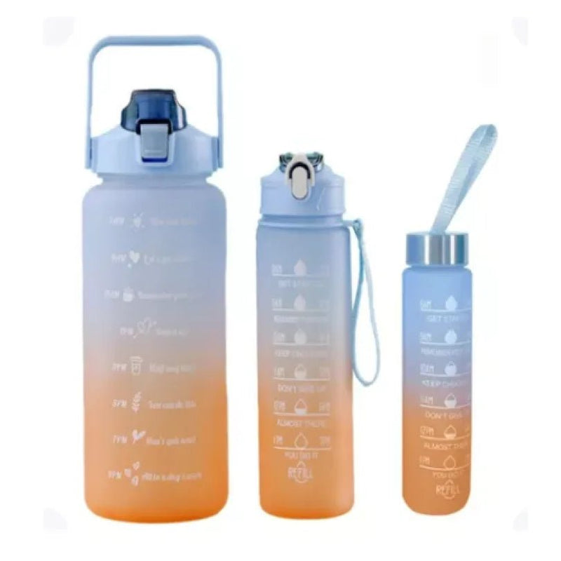 Garrafa De Água Squeeze Kit 3 peças - SHAMYS ONLINE SHOPPING