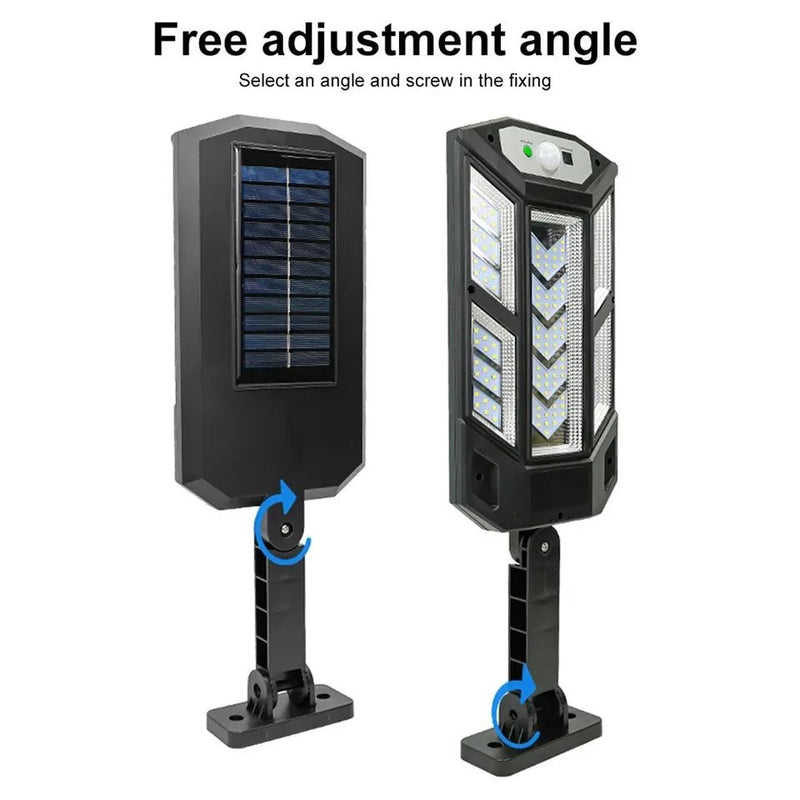 Mais novas luzes solares LED 9900LM lâmpada solar externa com sensor de movimento 4 modos à prova d'água IP65 luz solar para jardim, quintal e rua - SHAMYS ONLINE SHOPPING