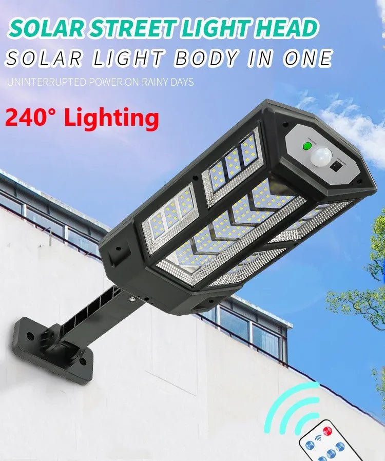 Mais novas luzes solares LED 9900LM lâmpada solar externa com sensor de movimento 4 modos à prova d'água IP65 luz solar para jardim, quintal e rua - SHAMYS ONLINE SHOPPING