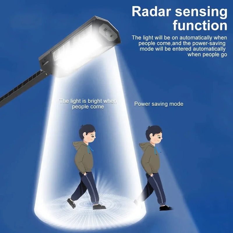 Mais novas luzes solares LED 9900LM lâmpada solar externa com sensor de movimento 4 modos à prova d'água IP65 luz solar para jardim, quintal e rua - SHAMYS ONLINE SHOPPING