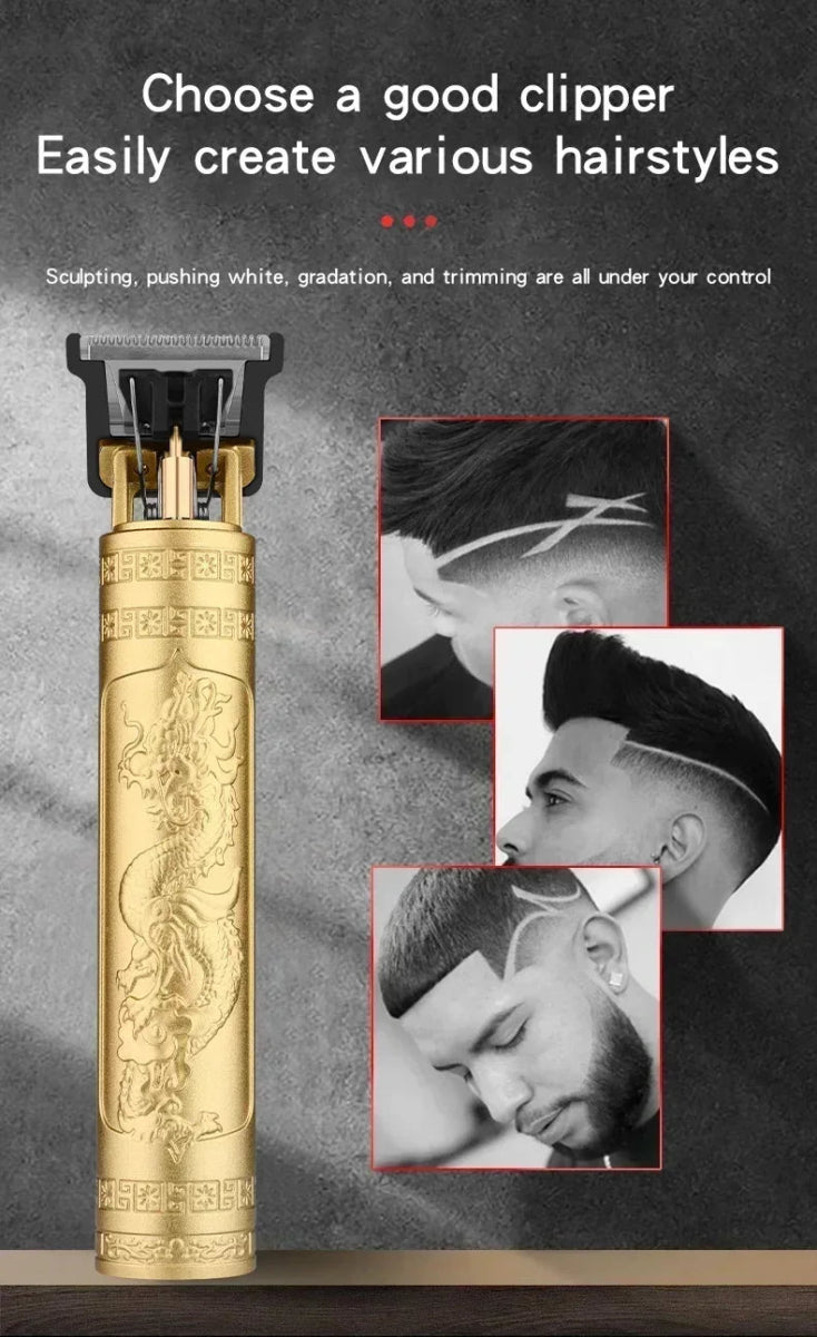 Máquina de cortar cabelo T9 Barbear Aparador de pelos corporais Máquina de cortar cabelo elétrica Barbeiro profissional - SHAMYS ONLINE SHOPPING