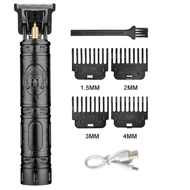 Máquina de cortar cabelo T9 Barbear Aparador de pelos corporais Máquina de cortar cabelo elétrica Barbeiro profissional - SHAMYS ONLINE SHOPPING