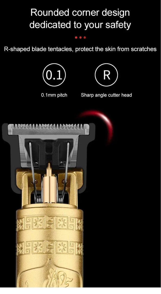 Máquina de cortar cabelo T9 Barbear Aparador de pelos corporais Máquina de cortar cabelo elétrica Barbeiro profissional - SHAMYS ONLINE SHOPPING