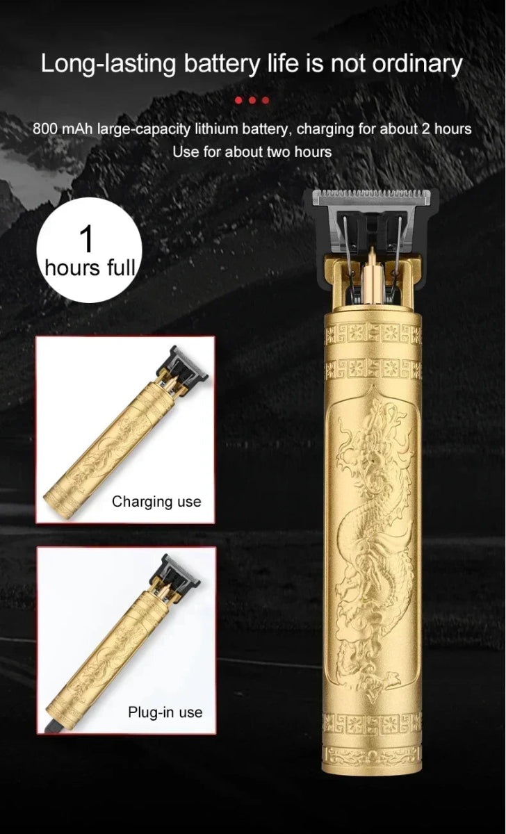 Máquina de cortar cabelo T9 Barbear Aparador de pelos corporais Máquina de cortar cabelo elétrica Barbeiro profissional - SHAMYS ONLINE SHOPPING