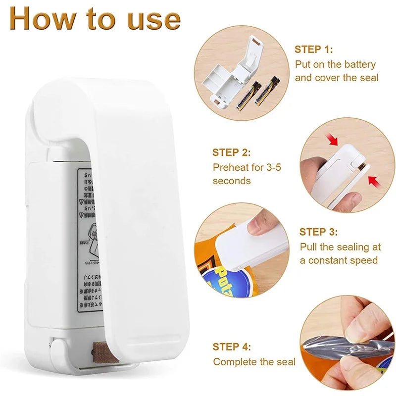 Mini Máquina de Selagem de Sacos Térmicos Seladora de Pacotes Sacos Térmicos Plásticos para Alimentos - SHAMYS ONLINE SHOPPING