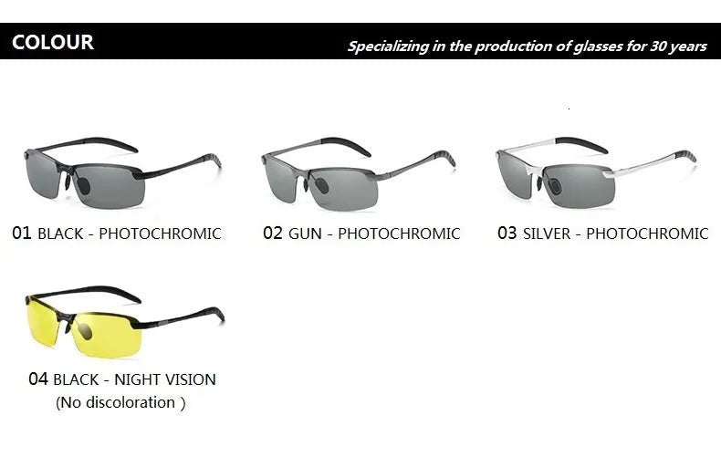 Óculos de sol fotocromáticos masculinos polarizados óculos camaleão - SHAMYS ONLINE SHOPPING