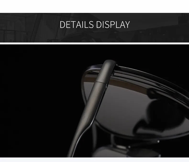 Óculos de sol polarizados com armação de metal modelo aviador, visão diurna e noturna, para dirigir - SHAMYS ONLINE SHOPPING
