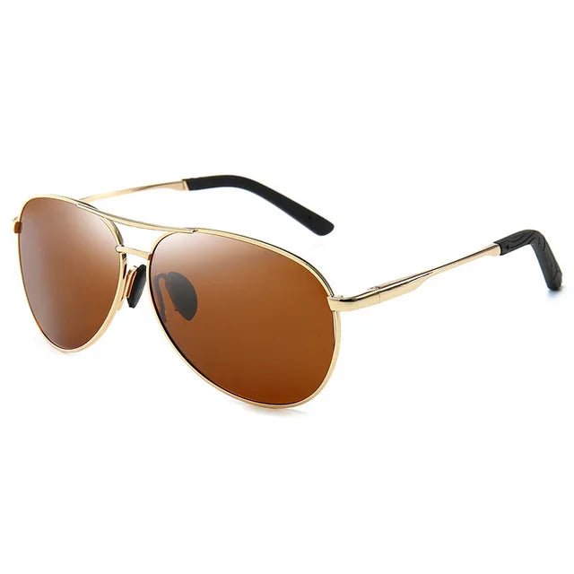 Óculos de sol polarizados com armação de metal modelo aviador, visão diurna e noturna, para dirigir - SHAMYS ONLINE SHOPPING