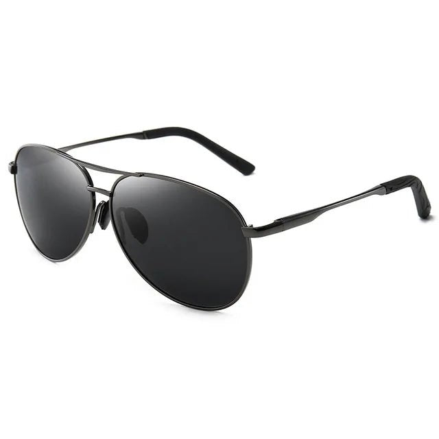 Óculos de sol polarizados com armação de metal modelo aviador, visão diurna e noturna, para dirigir - SHAMYS ONLINE SHOPPING