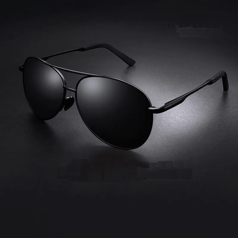 Óculos de sol polarizados com armação de metal modelo aviador, visão diurna e noturna, para dirigir - SHAMYS ONLINE SHOPPING