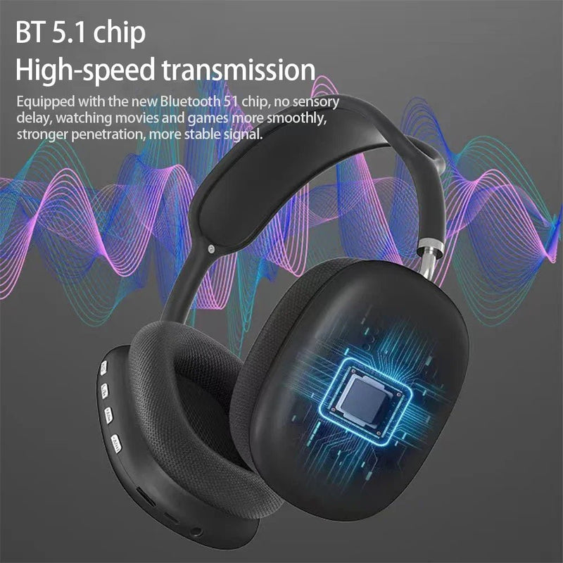 P9 Fone de ouvido sem fio Bluetooth para esportes ao ar livre, fones de ouvido sem fio para jogos com microfone, cancelamento de ruído, fones de ouvido Bluetooth - SHAMYS ONLINE SHOPPING