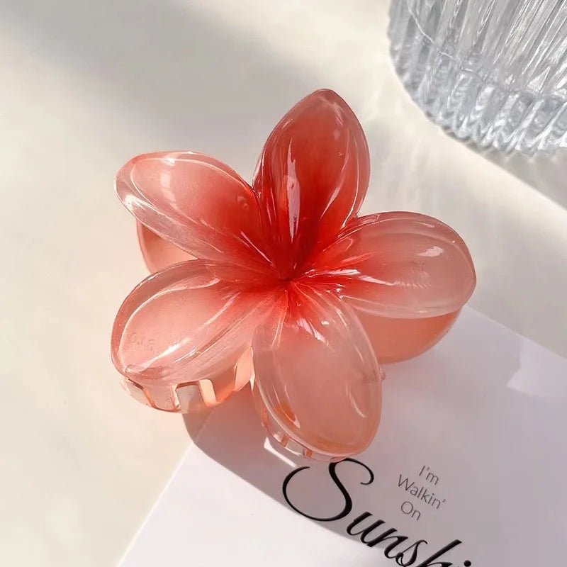 Presilha em formato de flor acrílico grampo de cabelo para mulheres, garras de caranguejo braçadeira presilhas havaianas - SHAMYS ONLINE SHOPPING